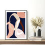 Large Navy Blue And Pink Circle Abstract Art Print, thumbnail 6 of 11