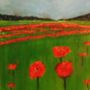 Red Poppies Original Acrylic Painting, thumbnail 2 of 3
