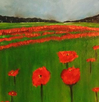 Red Poppies Original Acrylic Painting, 2 of 3