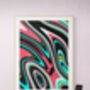 Abstract Wall Art, Pink And Blue Print, thumbnail 3 of 12