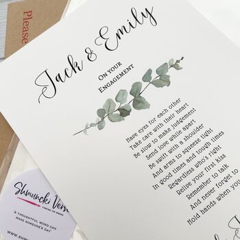 Personalised Engagement Poem Print For Couples | Heartfelt Verse On Engagement Gift, 6 of 6