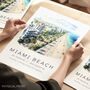 City Landmark Poster For Miami Beach Florida, thumbnail 1 of 7