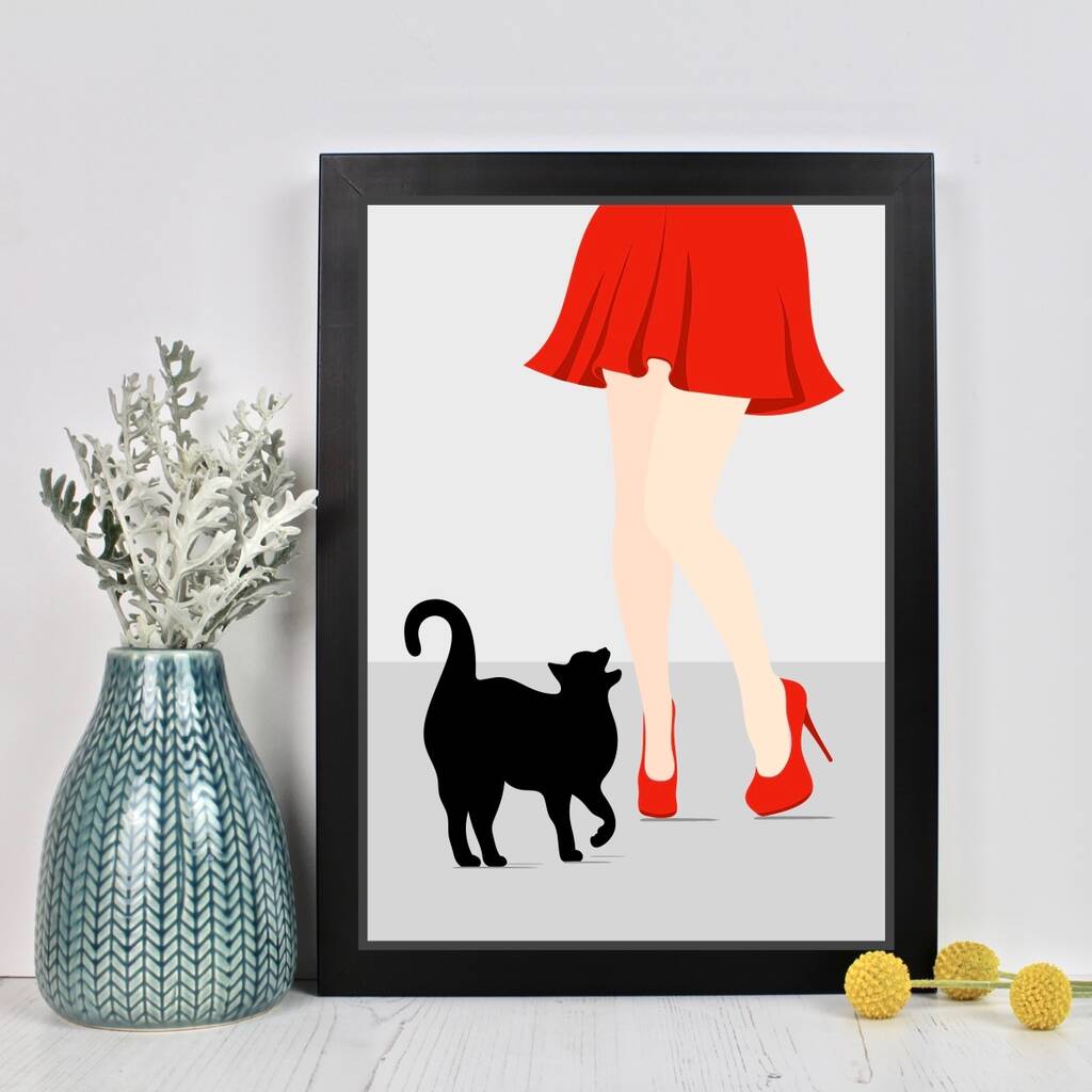 cat in high heels