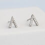 Sterling Silver Crystal Point Stud Earrings, thumbnail 1 of 6