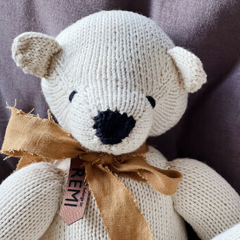 Personalised Hand Knitted Bear, 2 of 4