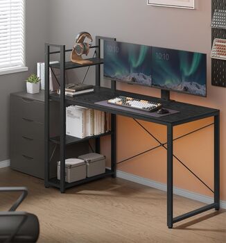 Computer Desk With Storage Shelves Industrial Style, 3 of 12