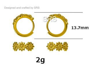 Sterling Silver Daisy Flower Chain Huggie Hoop, 6 of 10
