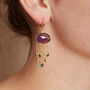 Amethyst Topaz Gold Plated Silver Chain Dangly Earrings, thumbnail 4 of 9