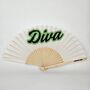 Handheld Diva In Green Folding Fan, thumbnail 2 of 3