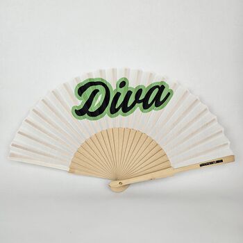 Handheld Diva In Green Folding Fan, 2 of 3