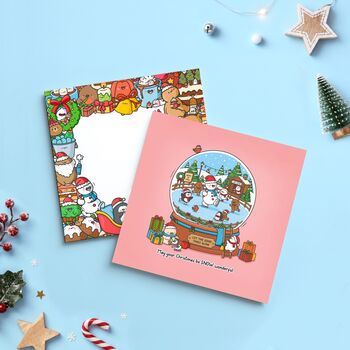 Cute Christmas Snow Globe Card | Winter Wonderland Christmas Card, 3 of 4