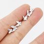 Sterling Silver Butterfly Crawler Earrings, thumbnail 2 of 11