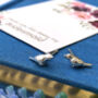 Sterling Silver Mini Robin Christmas Bird Earrings, thumbnail 2 of 12