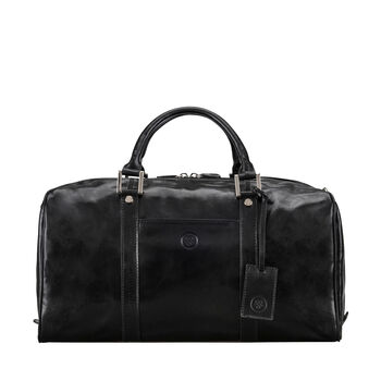 Small Luxury Leather Holdall. 'The Flero Small', 4 of 12