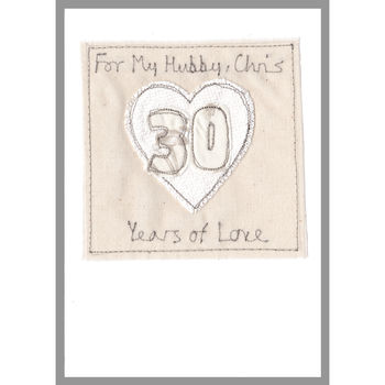 Personalised 30th Pearl Wedding Anniversary Card, 6 of 12