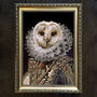 Owl Vintage Portrait Print, thumbnail 2 of 3