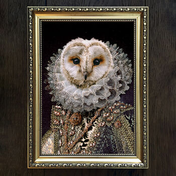 Owl Vintage Portrait Print, 2 of 3