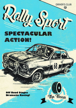 Rally Sport Blank Greetings Card, 2 of 2