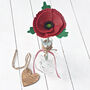Personalised Leather August Birthday Poppy In Vase, thumbnail 1 of 5
