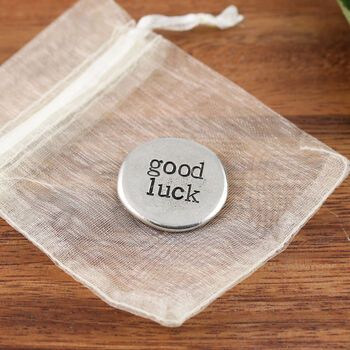 Good Luck Pewter Pocket Pebble Message Token, 8 of 9