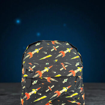 Children's School Backpack With Space Rockets, 2 of 4