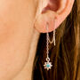 Guiding North Star Turquoise Threader Earrings Gold, thumbnail 3 of 8