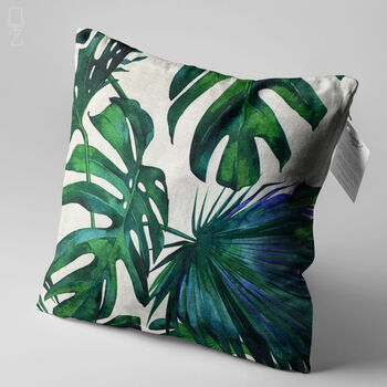Green Tropical Cushion Cover With Palm Leaves, 3 of 7