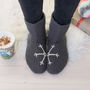 Snowflake Slipper Socks In Chunky Crochet, thumbnail 2 of 12