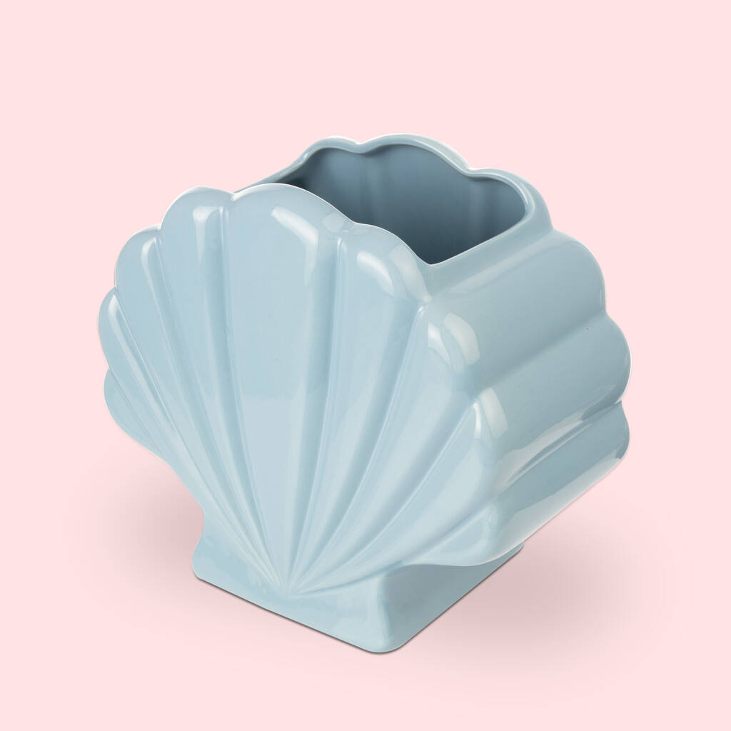 Blue Shell Vase By Eleanor Bowmer