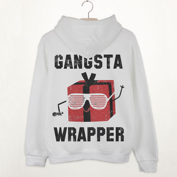 Gansta Wrapper Premium Christmas Slogan Hoodie, 5 of 6