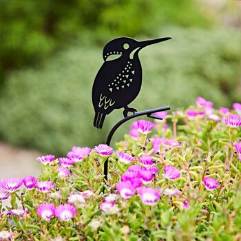 Recycled Metal Kingfisher Silhouette Garden Stake, 2 of 5
