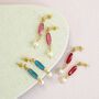 Oval Birthstone Earrings With Pearl Detail, thumbnail 3 of 11