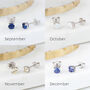 Sterling Silver Claw Set Birthstone Stud Earrings, thumbnail 5 of 7
