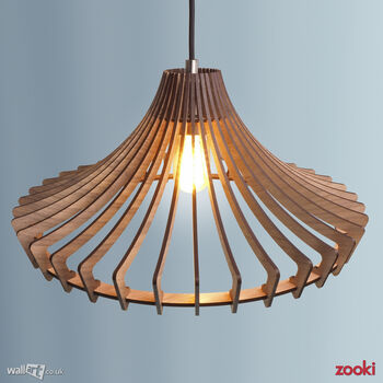 Zooki Three 'Forseti' Wooden Pendant Light, 6 of 9