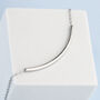 Sterling Silver Curved Bar Pendant Necklace, thumbnail 1 of 4