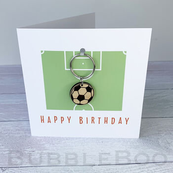 Personalised Football Keepsake Keyring Birthday Card, 5 of 8