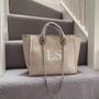 Personalised Stone Large Chain Initial Tote Shoulder Bag, thumbnail 5 of 11