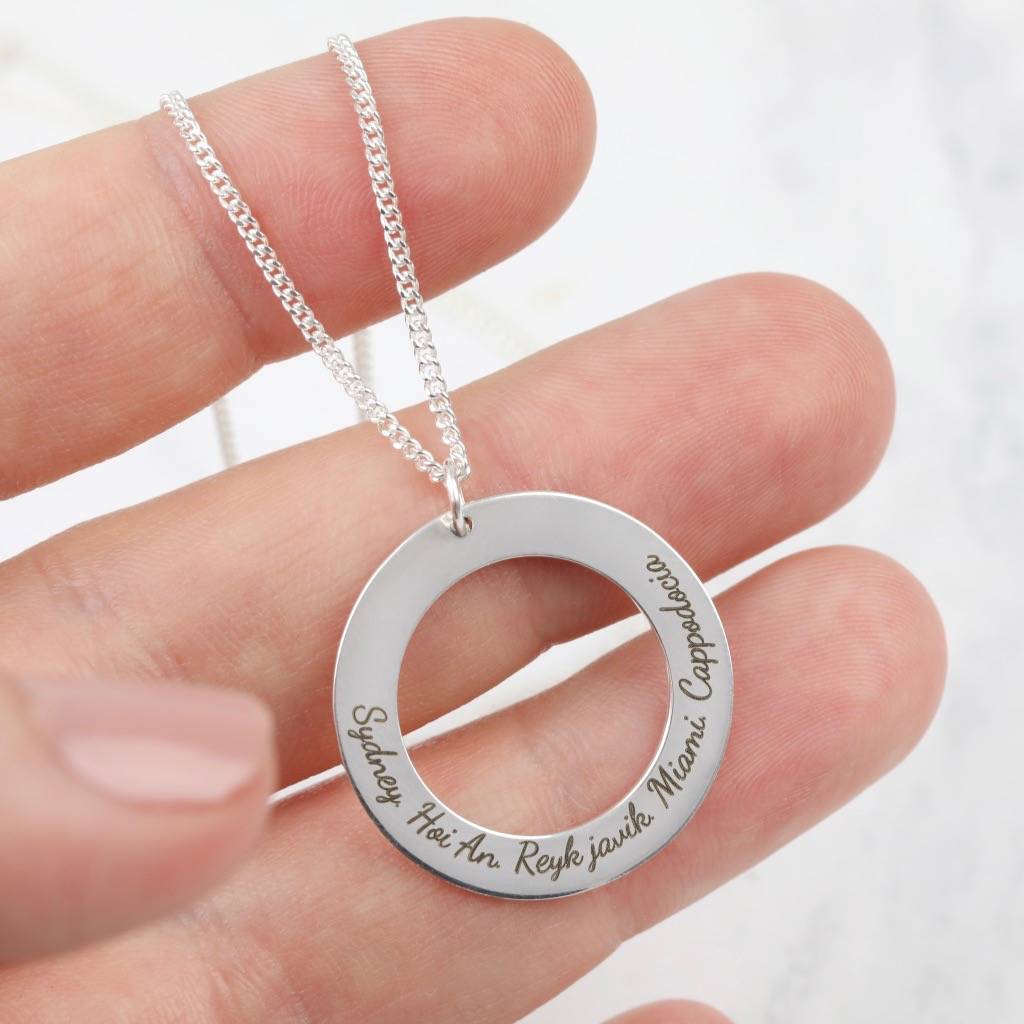 Personalised Sterling Silver Wide Family Hoop Necklace By Lisa Angel ...