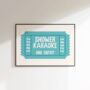 Shower Karaoke Print Bathroom Wall Art, thumbnail 8 of 8
