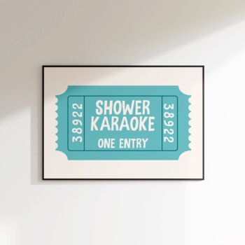 Shower Karaoke Print Bathroom Wall Art, 8 of 8