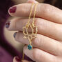 Open Lotus Birthstone Necklace, thumbnail 4 of 8
