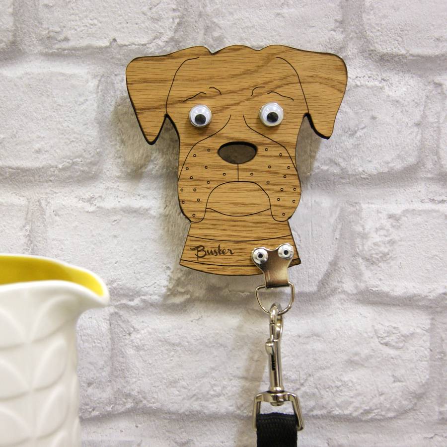 personalised boxer dog lead holder hook by mijmoj design