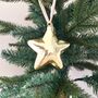 Gold Shiny Star Glass Christmas Bauble ~ Boxed, thumbnail 1 of 3