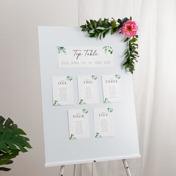 Green Eucalyptus Wedding Table Plan Cards, 2 of 5