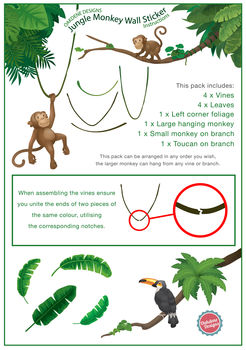 Jungle Monkey Children's' Wall Sticker Set, 7 of 7