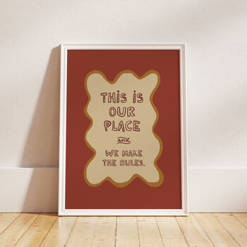 This Is Our Place House Rules Funny Typography Print, 12 of 12