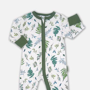 Country Leaf Bamboo And Organic Cotton Zip Babygrow, 2 of 5