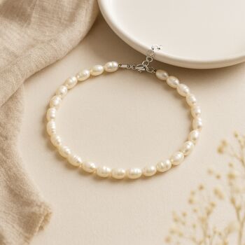 Sterling Silver Freshwater Pearl Bracelet, 2 of 4