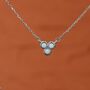 Sterling Silver Tiny Opal Trio Pendant Necklace, thumbnail 9 of 12