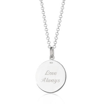 Engraved Sterling Silver Cancer Zodiac Necklace, 4 of 8